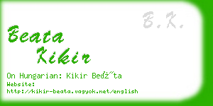 beata kikir business card